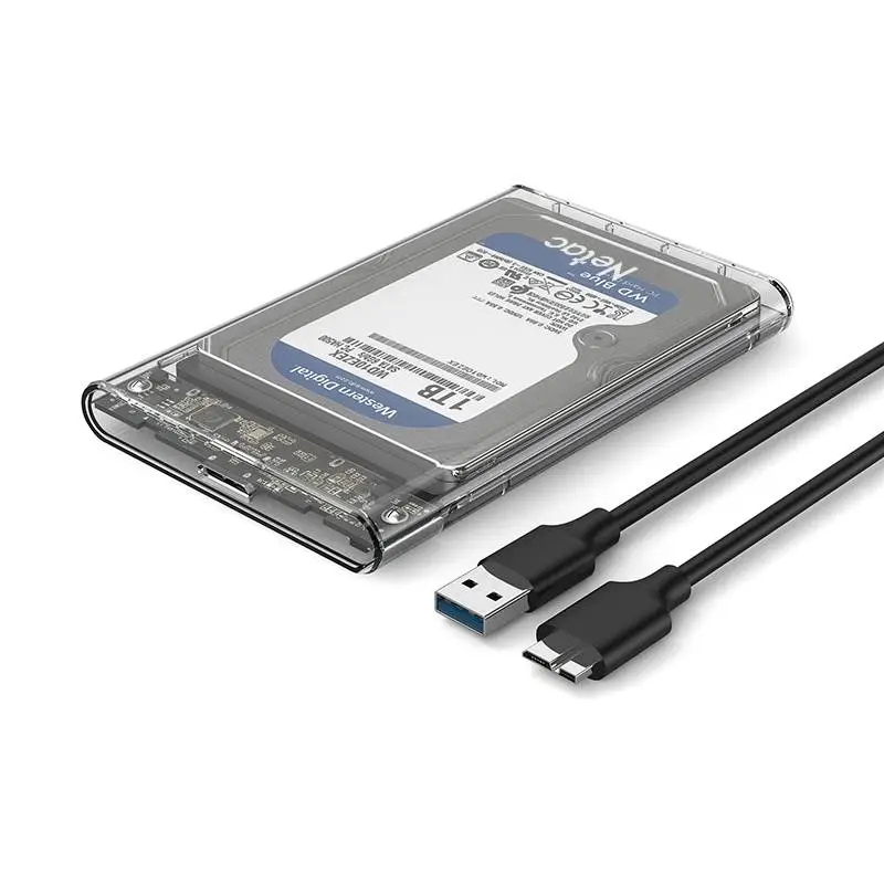USB to SATA გადამყვანი , WH11, NETAC, 2.5 SATA to USB3.0 External HDD/SSD Case,USB3.0 A to B cable.