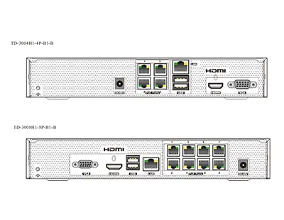 ჩამწერი, NVR, TVT, 8ch, PoE, 1 HDD, TD-3008H1-8P-B1-B