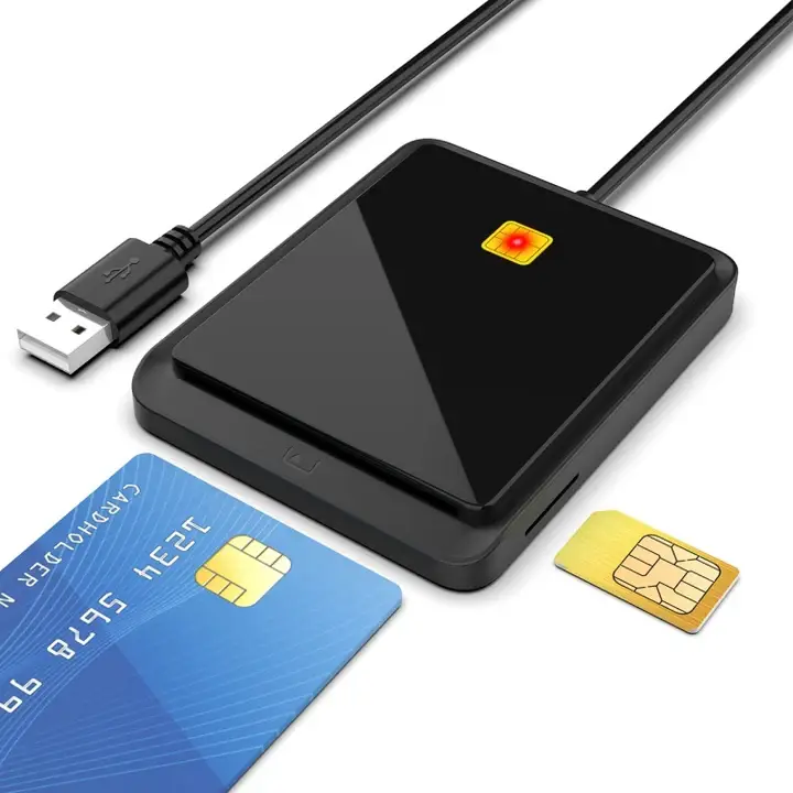 ქარდრიდერი ბარათების წამკითხავი Rocketek CR317 USB 2.0 SIM / ID / CAC Smart Card 2 in 1 Card Reader (Black) PC2172B