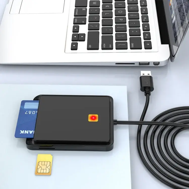 ქარდრიდერი ბარათების წამკითხავი Rocketek CR317 USB 2.0 SIM / ID / CAC Smart Card 2 in 1 Card Reader (Black) PC2172B