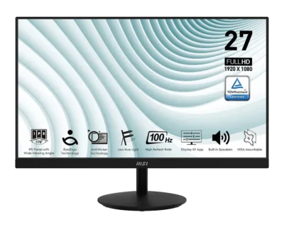 მონიტორი 9S6-3PA2CT-085 MSI - PRO MP271A 27" (69 cm) Flat IPS 1920x1080 48 ~ 100Hz 3001ms (MPRT) 4ms 178°/178° Black-Black