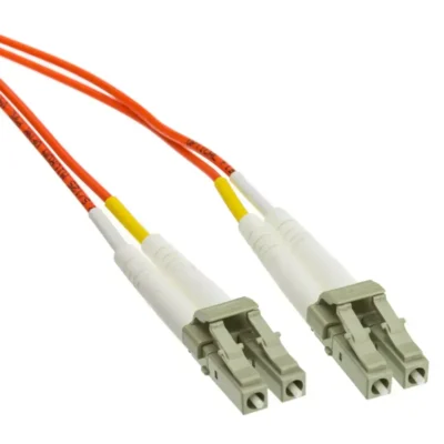 ოპტიკური პაჭკორდი 1meter LC/UPC-LC/UPC OM1 Duplex 3.0mm PVC Orange Patchcord LCLCDXOM1001