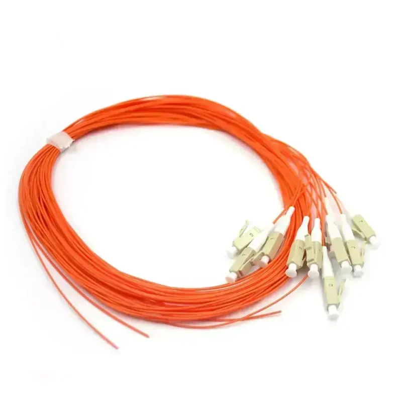 ოპტიკური პიგთეილი 1meter LC/UPC OM1 0.9mm Tightbuffer PVC Orange Pigtail PGLCOM1001