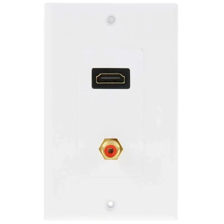 კედლის HDMI Female + RCA Female Plug Wall Plate Panel S-PC-1370