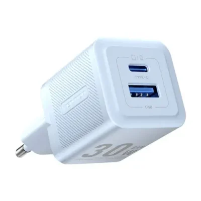 VENTION FEQL0-EU 2-Port USB (C + A) GaN Charger (30W/30W) EU-Plug Blue