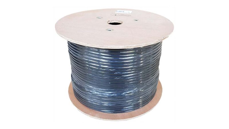 ქსელის კაბელი გარე CAT5e FTP cable OUTDOOR 100% Cu 0.5mm± 0.008mm with messenger