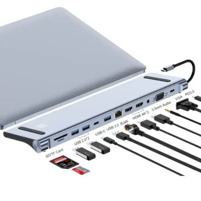 დოკ სადგური JSM-HUB022 JUNSUNMAY 12 in 1 Multifunctional USB C Hub Docking Station Adapter SD/TF Card Reader SYA0020787