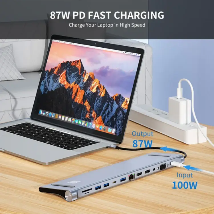 დოკ სადგური JSM-HUB022 JUNSUNMAY 12 in 1 Multifunctional USB C Hub Docking Station Adapter SD/TF Card Reader SYA0020787