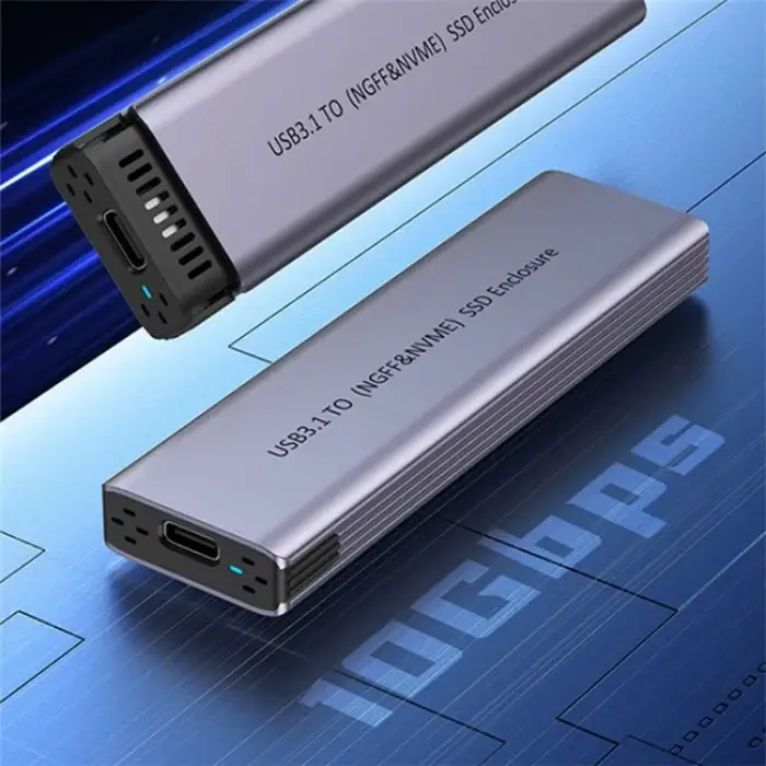დისკის ყუთი S186 Aluminum Alloy NVME M.2 External Hard Drive Enclosure USB3.1 10Gbps SATA SSD Case SYA0026049