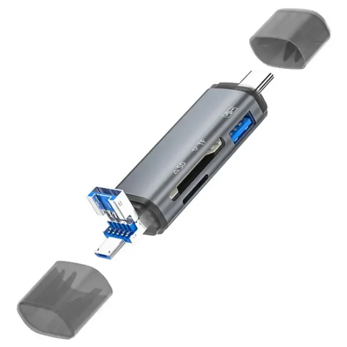 ADS-307 Data Transfer OTG Adapter USB / Type-C / Micro Plug SD TF Card U-Disk Reader SYA0026435