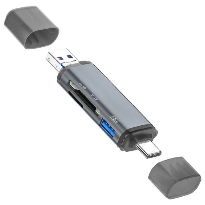ADS-307 Data Transfer OTG Adapter USB / Type-C / Micro Plug SD TF Card U-Disk Reader SYA0026435