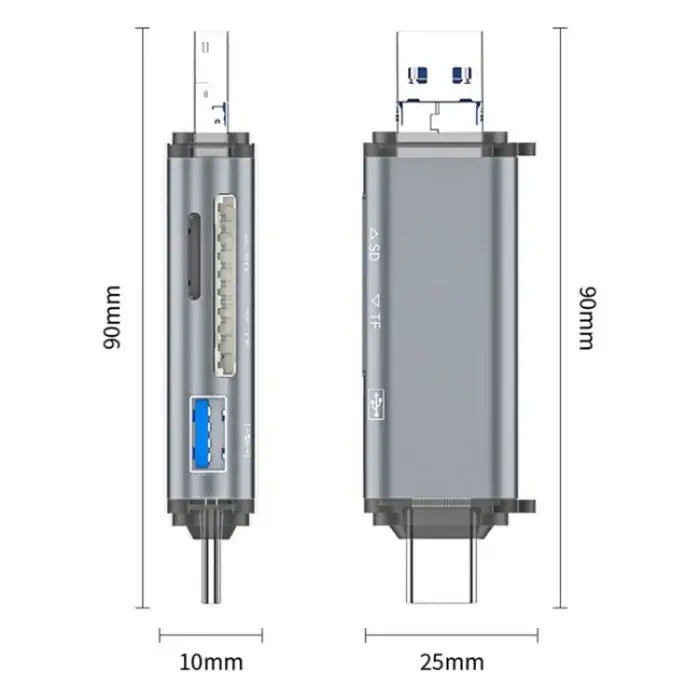 ADS-307 Data Transfer OTG Adapter USB / Type-C / Micro Plug SD TF Card U-Disk Reader SYA0026435
