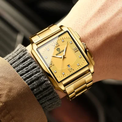 საათი BINBOND B4143 Rectangular Outdoor Men Waterproof Quartz Watches(Full Gold-Black) TBD0603353101B