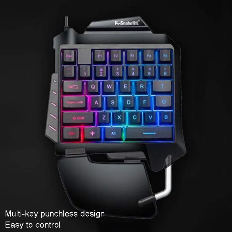 +კლავიატურა K-Snake G92 Single Small Keyboard Mobile Games Luminous Robotic Machine Sensory Game Keyboard(Black) TBD0604009001A