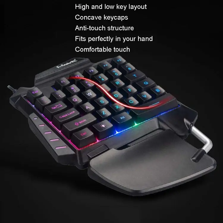+კლავიატურა K-Snake G92 Single Small Keyboard Mobile Games Luminous Robotic Machine Sensory Game Keyboard(Black) TBD0604009001A