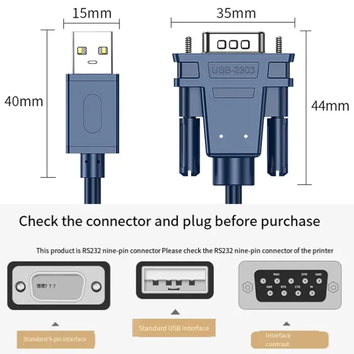 კაბელი JINGHUA JH-Z163G USB To RS232 Serial Cable DB9 Pin COM Port Computer Converter, Length: 2m TBD0604315502