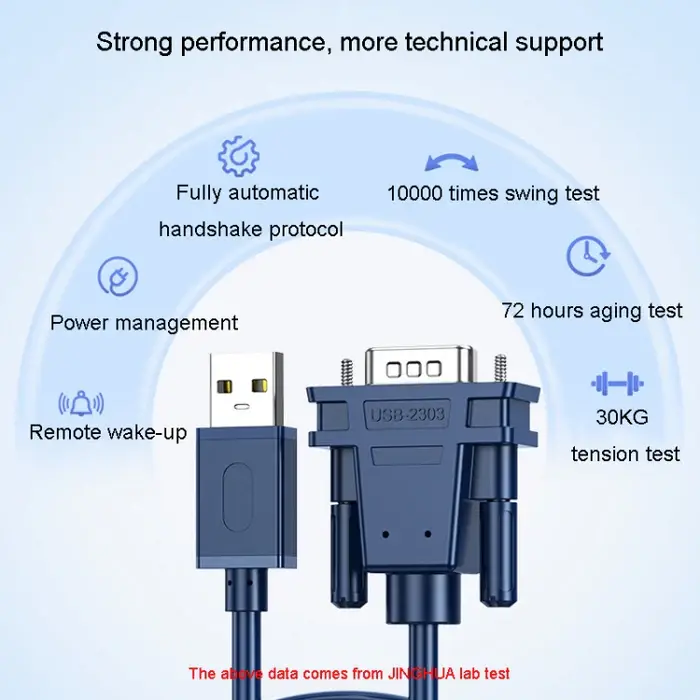 კაბელი JINGHUA JH-Z163G USB To RS232 Serial Cable DB9 Pin COM Port Computer Converter, Length: 2m TBD0604315502