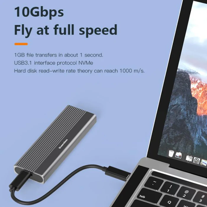 დისკის ყუთი Blueendless 2818SN M.2 Nvme / Sata Dual-protocol Mobile Hard Disk Box with 2-in-1 Cable