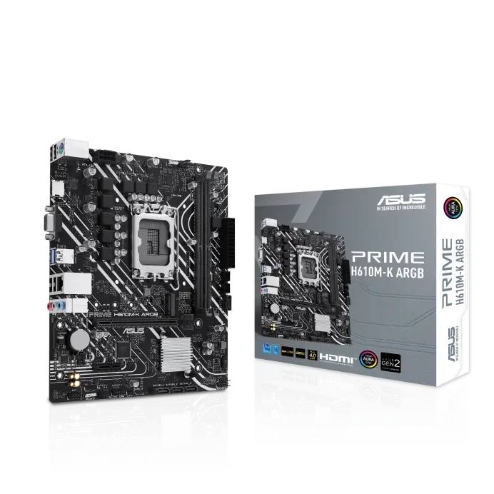3ASUS Motherboard PRIME H610M-K s1700 H610 2xDDR5 M.2 HDMI D-Sub mATX
