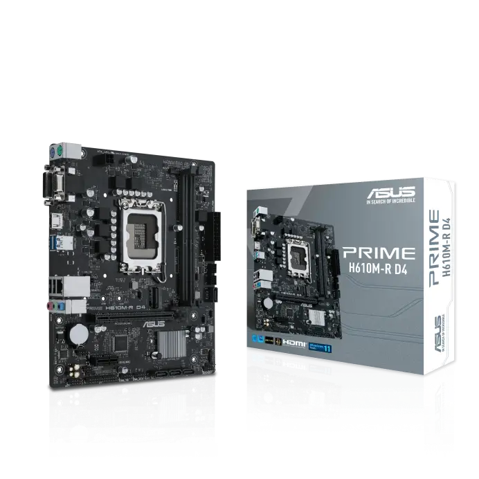 9დედა დაფა: Asus PRIME H610M-R D4-SI 2DDR4 LGA1700 - 90MB1B40-M0ECY0