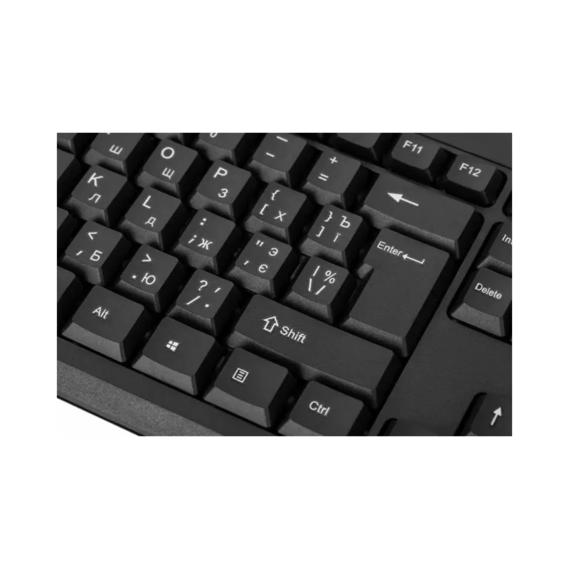 კლავიატურა სადენიანი 2E Keyboard membrane KS108 104key, USB-A, black