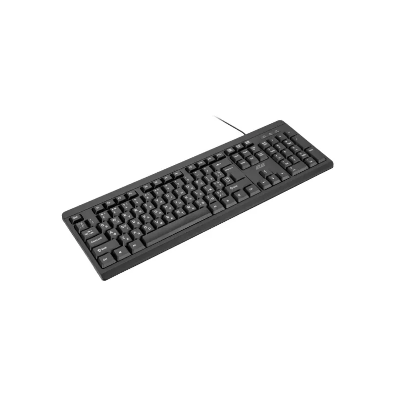 კლავიატურა სადენიანი 2E Keyboard membrane KS108 104key, USB-A, black